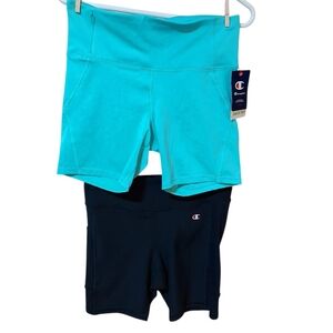 🍄3/50$🍄 Champion High Waisted Bike Shorts Lot Of 2 Legging Shorts Size Large